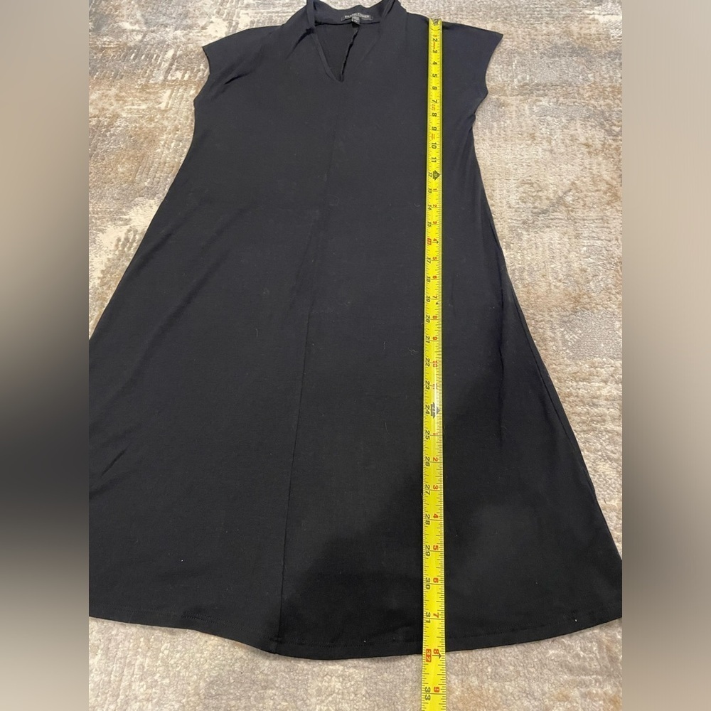 Eileen Fisher Black Jersey Sleeveless Sheath Dress Size PP Classic Minimalist - Picture 10 of 11